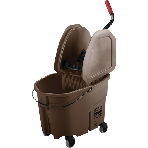WaveBrake&reg; Mop Bucket & Wringer Combo Pack, Down Press, 8.75 US Gal.(35 Quart), Brown Sécurité Médic