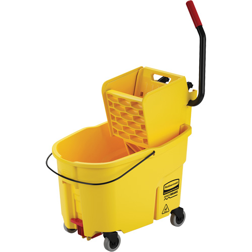 WaveBrake&reg; Mop Bucket & Wringer Combo Pack, Side Press, 11 US Gal. (44 Quart), Yellow Sécurité Médic