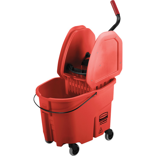 WaveBrake&reg; Mop Bucket & Wringer Combo Pack, Down Press, 8.75 US Gal.(35 Quart), Red Sécurité Médic