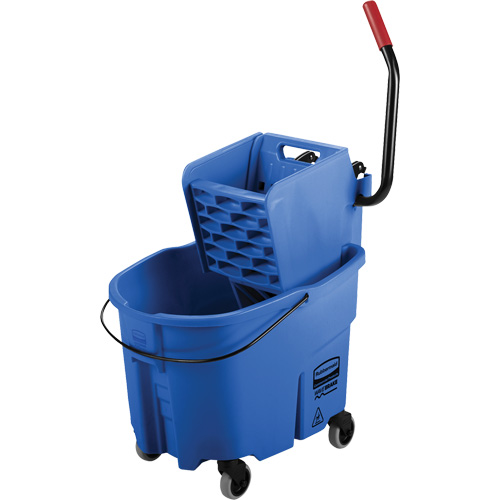 WaveBrake&reg; Mop Bucket & Wringer Combo Pack, Side Press, 8.75 US Gal.(35 Quart), Blue Sécurité Médic
