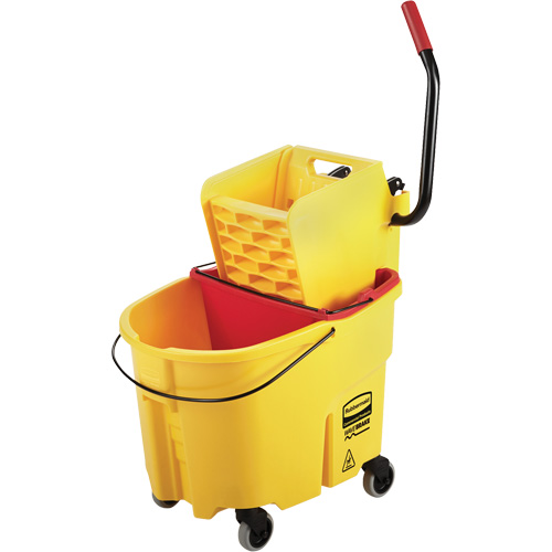 WaveBrake&reg; Mop Bucket & Wringer Combo Pack, Side Press, 8.75 US Gal.(35 Quart), Yellow Sécurité Médic