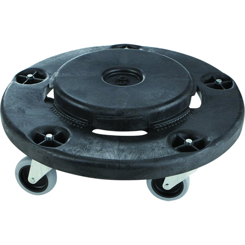Brute&reg; Quiet Dolly, Polyethylene, Black, Fits: 26-1/2" Dia. Sécurité Médic