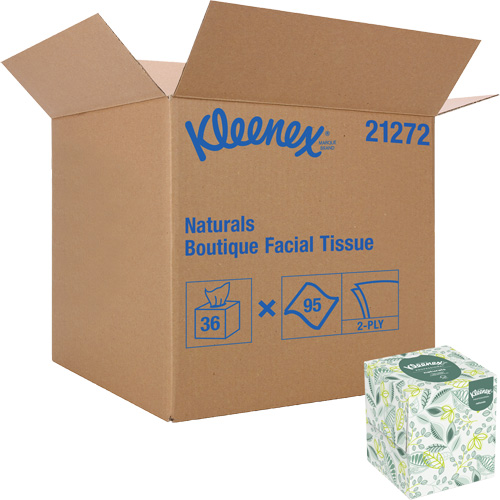 Papiers-mouchoirs Naturals Boutique* de Kleenex, 2 pli, 7,8" lo x 8,3" la, 95 feuilles/boîte Sécurité Médic