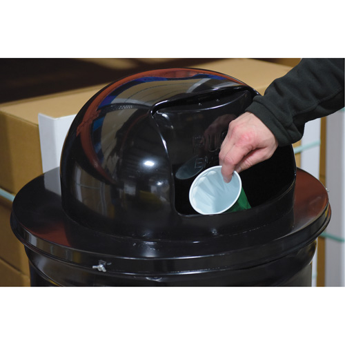 Drum Waste Disposal Top, Dome Lid, Metal, Fits Container Size: 23-1/2" Dia. Sécurité Médic