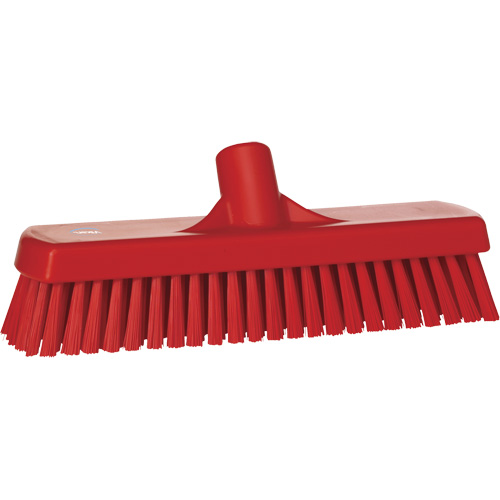 Brosse &agrave; r&eacute;curer pour planchers et murs, Crins Ferme, 12", Polyester, Rouge Sécurité Médic