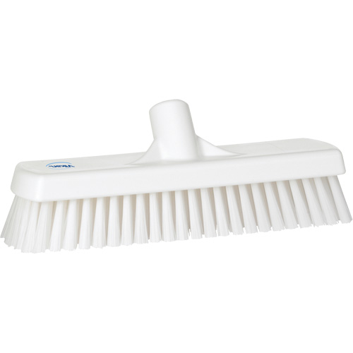 Brosse &agrave; r&eacute;curer pour planchers et murs, Crins Ferme, 12", Polyester, Blanc Sécurité Médic