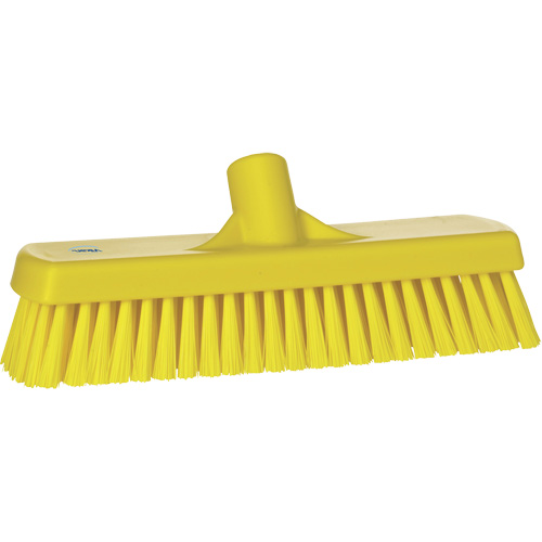 Deck & Wall Scrub Brush, Stiff Bristles, 12", Polyester, Yellow Sécurité Médic