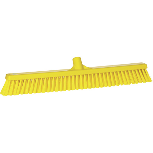 Combo Bristle Push Broom, Coarse/Fine Bristles, 24", Polyester, Yellow Sécurité Médic