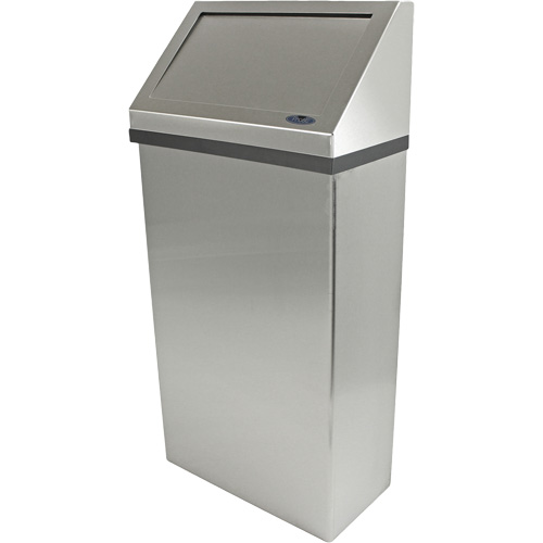 Wall Mounted Waste Receptacle, Stainless Steel, 13.2 US gal. Sécurité Médic