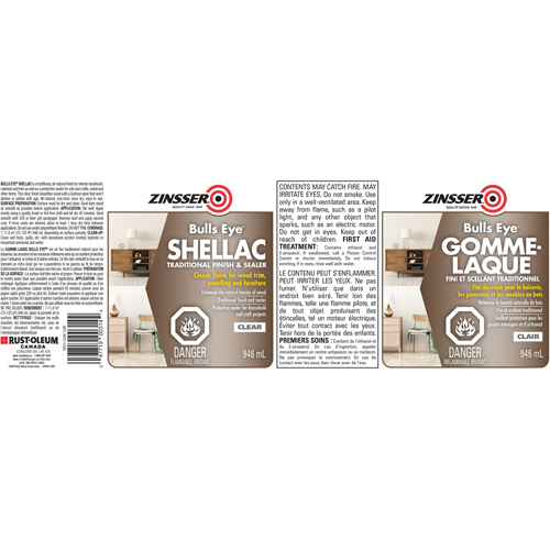 Zinsser&reg; Bulls Eye&reg; Shellac Sealer Sécurité Médic
