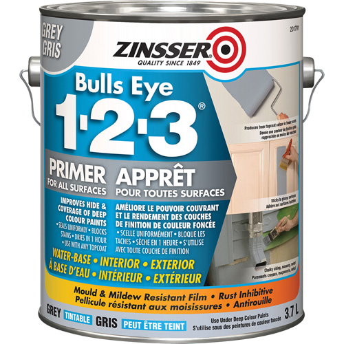 Appr&ecirc;t &agrave; base d'eau Bulls Eye 1-2-3, 3,78 L, Gallon, Gris Sécurité Médic