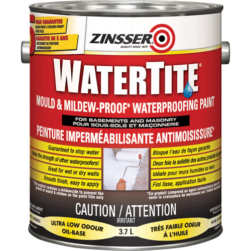 Watertite&reg; Mold & Mildew-Proof Waterproofing Paint, White, Eggshell, 3.78 L, Gallon Sécurité Médic