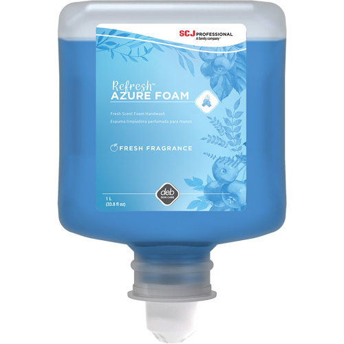 Savon &agrave; mains Refresh Azure, Mousse, 1 L, Parfum&eacute; Sécurité Médic