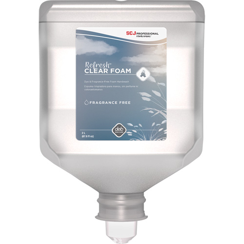 Savon transparent pour les mains Refresh, Mousse, 2 L, Sans parfum Sécurité Médic