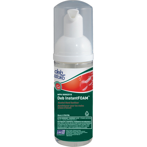 D&eacute;sinfectant pour les mains Instantfoam, 47 ml, Bouteille &agrave; pompe, 70 % alcool Sécurité Médic