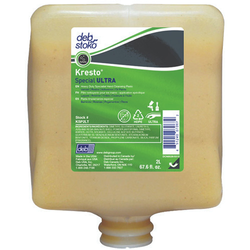 Recharge de nettoyant pour les mains Kresto Special Ultra, P&acirc;te, 2 L, Cartouche en plastique, Fraîcheur Sécurité Médic