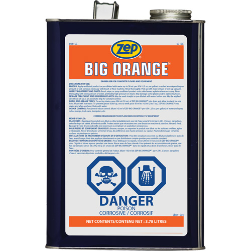 Big Orange Citrus Industrial Degreaser, 3.78 L Sécurité Médic