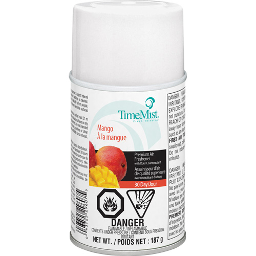 Purificateur dair industriel TimeMist, Mangue, Canette a&eacute;rosol/Cartouche Sécurité Médic
