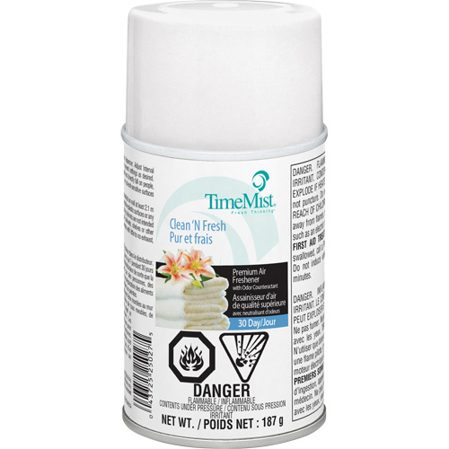 Purificateur dair industriel TimeMist, Propre & frais, Canette a&eacute;rosol/Cartouche Sécurité Médic
