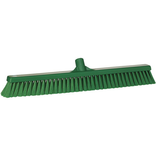 Small Particle Push Broom Head, Fine Bristles, 24", Polyester, Green Sécurité Médic