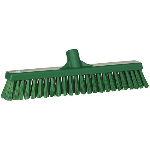 T&ecirc;te de balai-brosse &agrave; soies combin&eacute;es, Crins Cors&eacute;/Fin, 16-1/2", Polyester, Vert Sécurité Médic