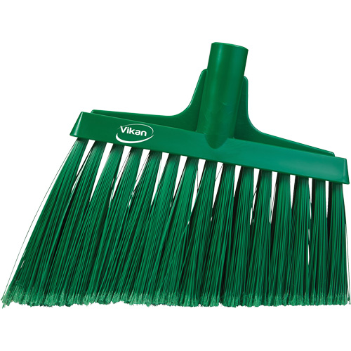 Angled Broom Head, Split Bristles, 11-1/2", Polyester, Green Sécurité Médic