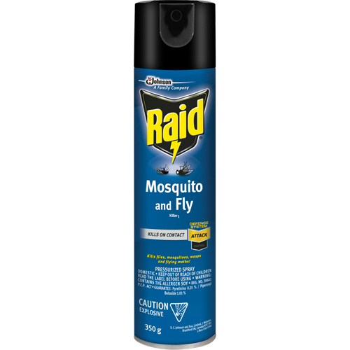 Insecticide contre les moustiques et les mouches Raid, 350 g, &agrave; base de solvant Sécurité Médic