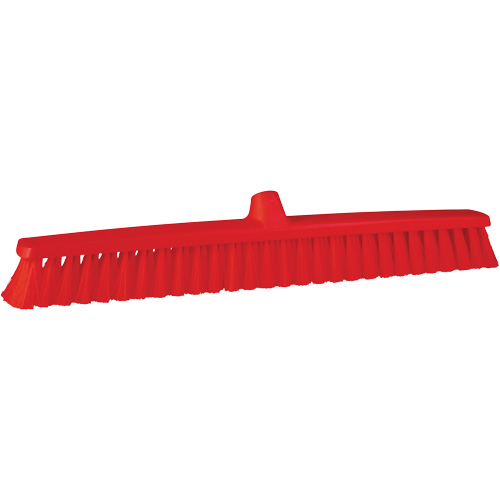ColorCore Push Broom, Fine Bristles, 24", Polypropylene, Red Sécurité Médic