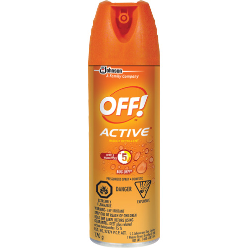 Insectifuge Off! Active, DEET &agrave; 15 %, A&eacute;rosol, 170 g Sécurité Médic