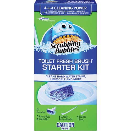 Trousse de d&eacute;marrage de brosse pour cuvettes Scrubbing Bubbles Fresh Brush, Recharge Sécurité Médic