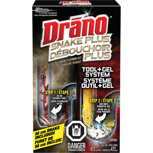 Drano&reg; Gel & Snake Tool Drain Cleaner Kit Sécurité Médic