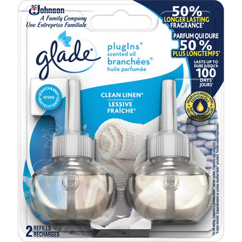 Glade&reg; PlugIns&reg; Scented Oil Refills, Clean Linen&reg;, Cartridge Sécurité Médic