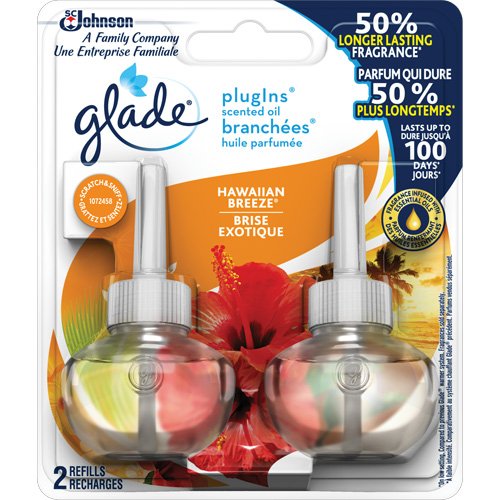 Recharge Glade Branch&eacute;es huile parfum&eacute;e, Brise exotique, Cartouche Sécurité Médic