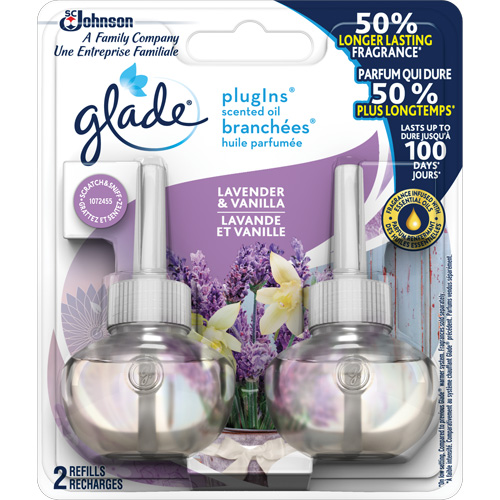 Glade&reg; PlugIns&reg; Scented Oil Refills, Lavender & Vanilla, Cartridge Sécurité Médic