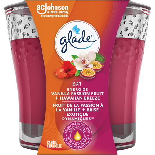 Chandelle 2-en-1 Glade, Brise exotique et fruit de la passion &agrave; la vanille Sécurité Médic