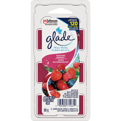 Cubes de cire parfum&eacute;e Glade, Radiant Berries Sécurité Médic
