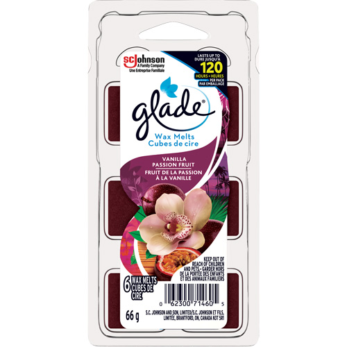 Cubes de cire parfum&eacute;e Glade, Fruit de la passion &agrave; la vanille Sécurité Médic
