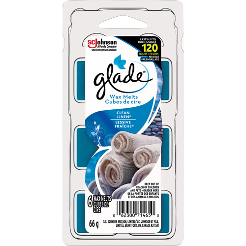 Cubes de cire parfum&eacute;e Glade, Lessive fraîche  Sécurité Médic