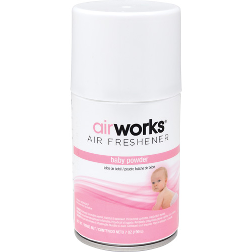 D&eacute;sodorisant en a&eacute;rosol &agrave; doses mesur&eacute;es AirWorks, Poudre pour b&eacute;b&eacute;s, Canette a&eacute;rosol Sécurité Médic