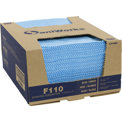 SaniWorks&reg; Choice Counter Cloths, Blue/White Sécurité Médic