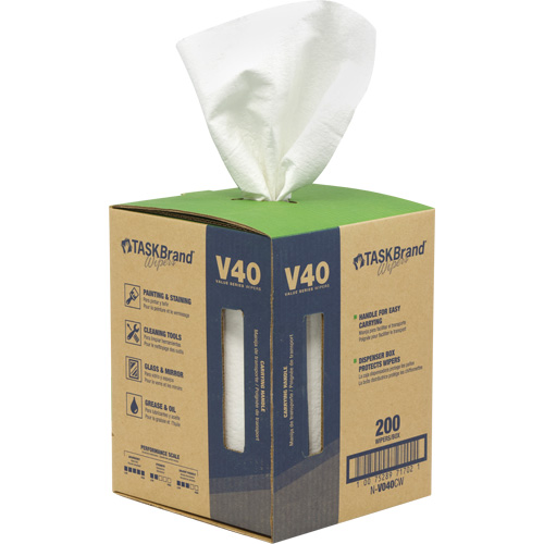 TaskBrand&reg; V40 Value Series Wipers, All-Purpose, 12" L x 10" W Sécurité Médic