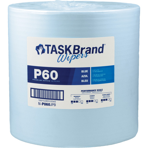 TaskBrand&reg; P60 Premium Series Wipers, All-Purpose, 13" L x 12" W Sécurité Médic