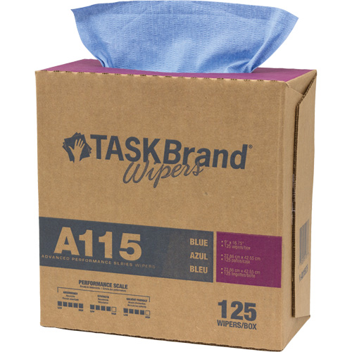 TaskBrand&reg; A115 Advanced Performance Wipers, Heavy-Duty, 16-3/4" L x 12" W Sécurité Médic