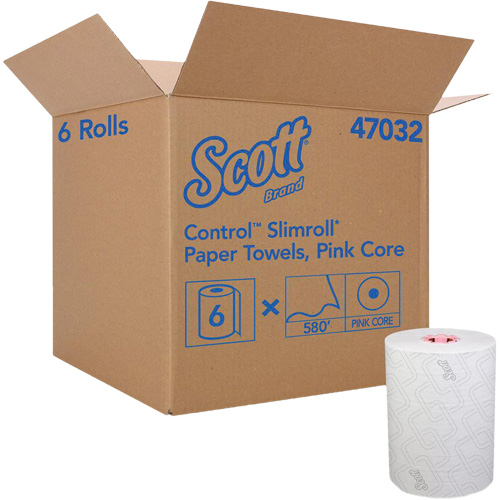 Serviettes Slimroll* de Scott en rouleau dur, 1 pli, Standard, 580' lo Sécurité Médic