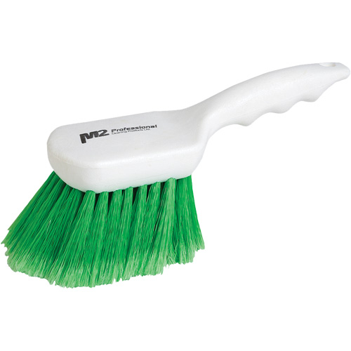 Brosse &agrave; recoins &agrave; manche court, 9" l, Soies Synth&eacute;tique, Vert Sécurité Médic