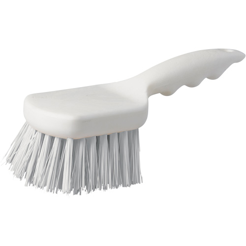 Brosse &agrave; chaudron &agrave; manche court, 9" l, Soies Polypropyl&egrave;ne, Blanc Sécurité Médic