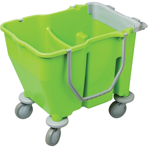 Seau double pour vadrouille avec essoreuse, Capacit&eacute; de 3,75 gal. US (60 pintes), Vert Sécurité Médic
