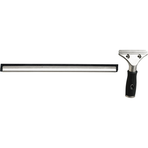 Window Squeegee with Handle, 18", Rubber, Stainless Steel Frame Sécurité Médic
