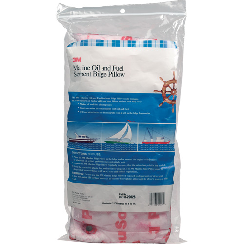 Marine Oil and Fuel Absorbent Bilge Pillow, Oil Only, 15" L x 7" W, 12.1 gal Absorbency/Pkg. Sécurité Médic