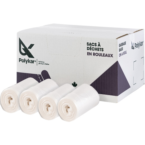 High Density Garbage Bags, Utility, 22" W x 20" L, 8 microns, Frosted, 23 L (6 Gal.) Capacity Sécurité Médic